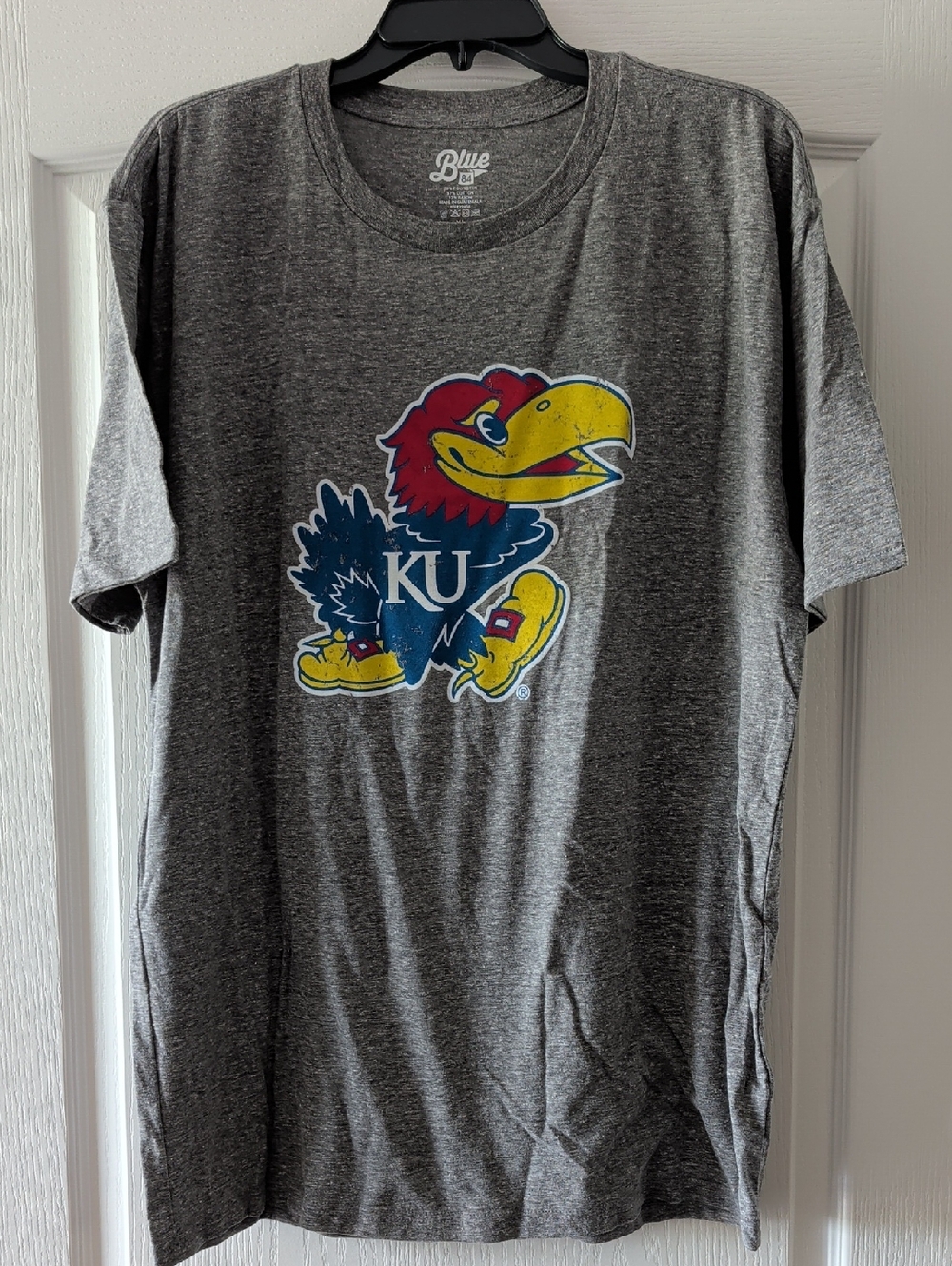 Blue 84 Kansas U Jayhawk Logo Tee XL Heather Gray
